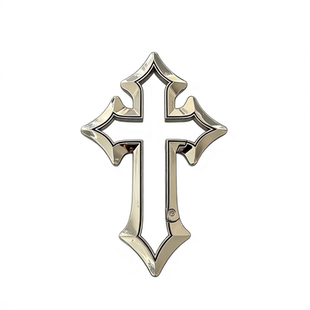 ironworks原创高克重十字架钥匙扣挂件金属感异形弹簧扣穿搭单品