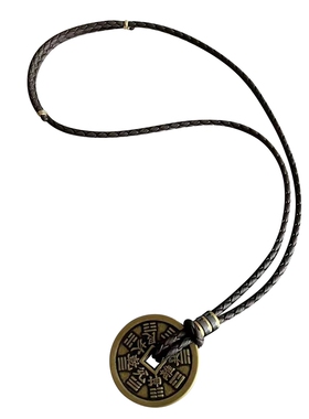 男士山鬼花钱项链吊坠绳