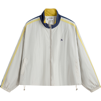 撞色立领薄款棒球服休闲外套