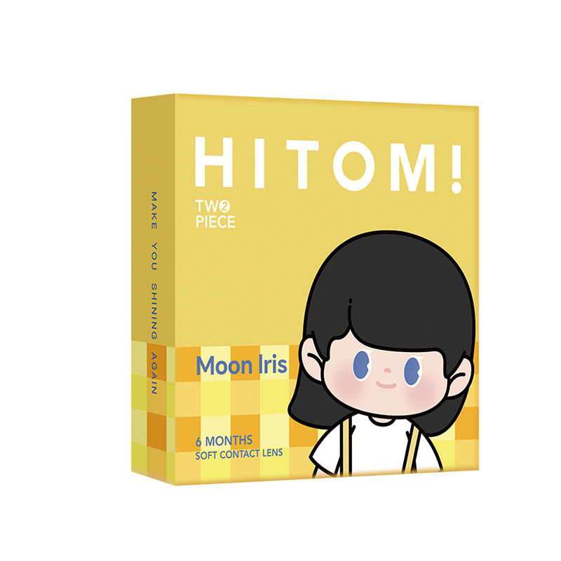 HITOMI希多蜜原生虹膜美瞳半年抛2片大小直径混血亚裔感隐形眼镜
