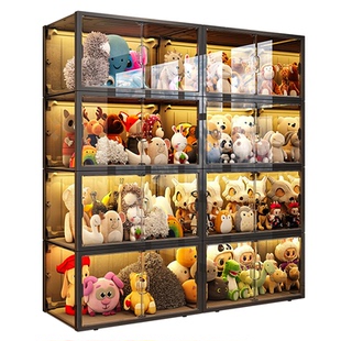 娃娃收纳展示柜毛绒玩具收纳神器客厅高颜值放布玩偶筒箱置物架子