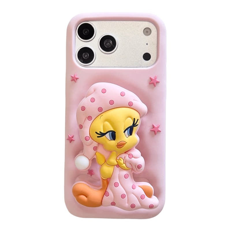 粉色睡衣崔迪鸟iPhone硅胶手机壳