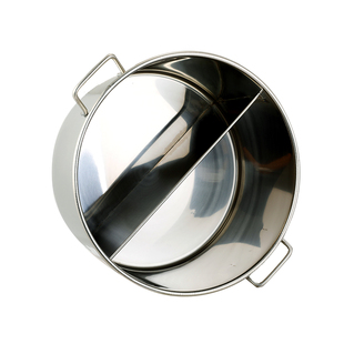 不锈钢鸳鸯锅加厚麻辣汤锅大汤桶两味火锅锅圆形分隔锅商用家用