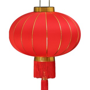 过年大红灯笼新款2026绸布过新年挂饰户外阳台大门口一对春节装饰