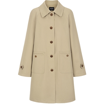 KBNE卡其色风衣外套女中长款小个子英伦风大衣春秋新款气质外衣