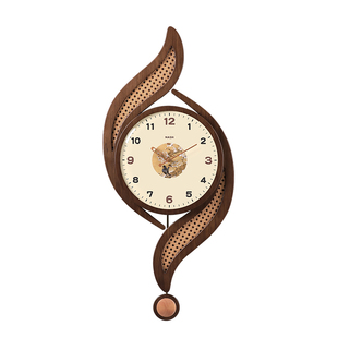 中古风钟表挂钟客厅2026新款轻奢高级感高端实木创意艺术时钟挂墙