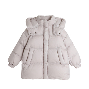 沫沫家童装冬装女童外套2025冬季新款儿童百搭三防脱卸帽羽绒服