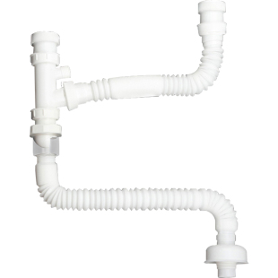 潜水艇双面盆下水管洗手池洗脸洗衣柜池台盆三通排水管配件sq-10