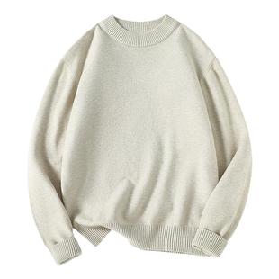 班尼路秋冬季新款加厚毛衣男宽松纯色打底针织衫保暖上衣服内搭LF