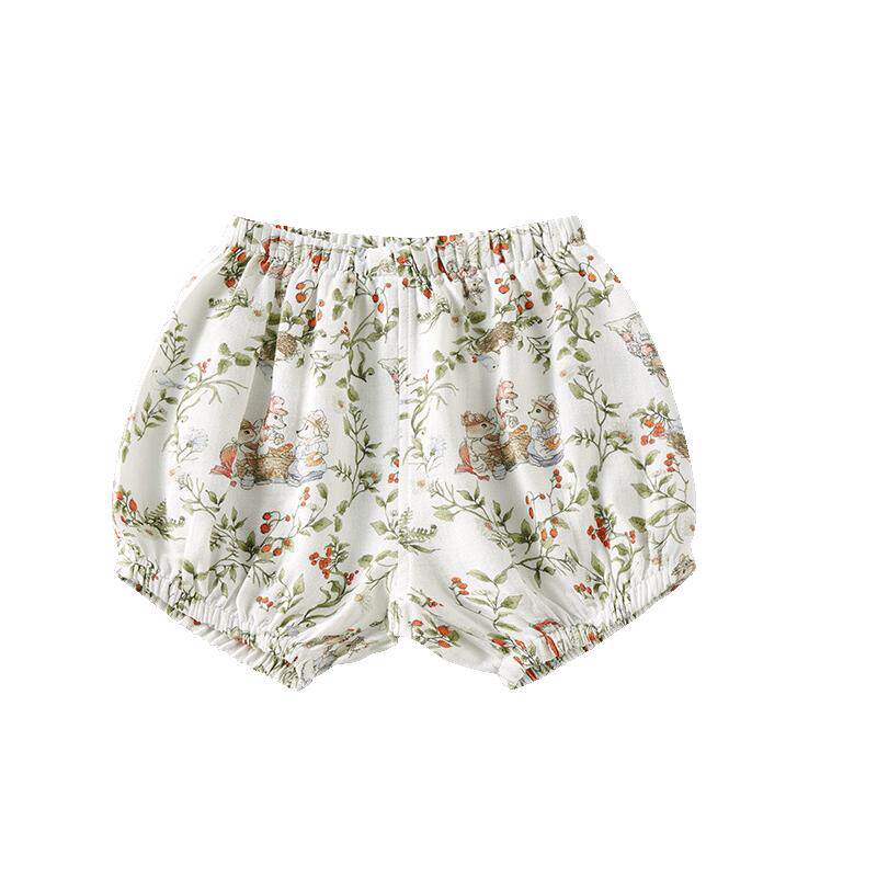 欧孕婴儿裤子夏季莫代尔纱布短裤儿童薄款灯笼裤男女宝休闲五分裤