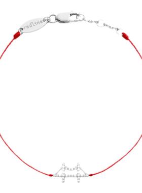 红绳女士钻石金绳制手链