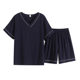 凉快男士2021新款睡衣夏款棉绸睡衣男士短袖中裤薄款套装家居服