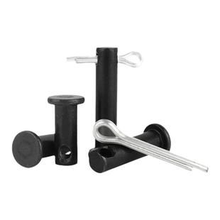 铁黑带孔销轴平头圆柱带孔销钉插销定位销M4M5M6M8M10M12M16-M30