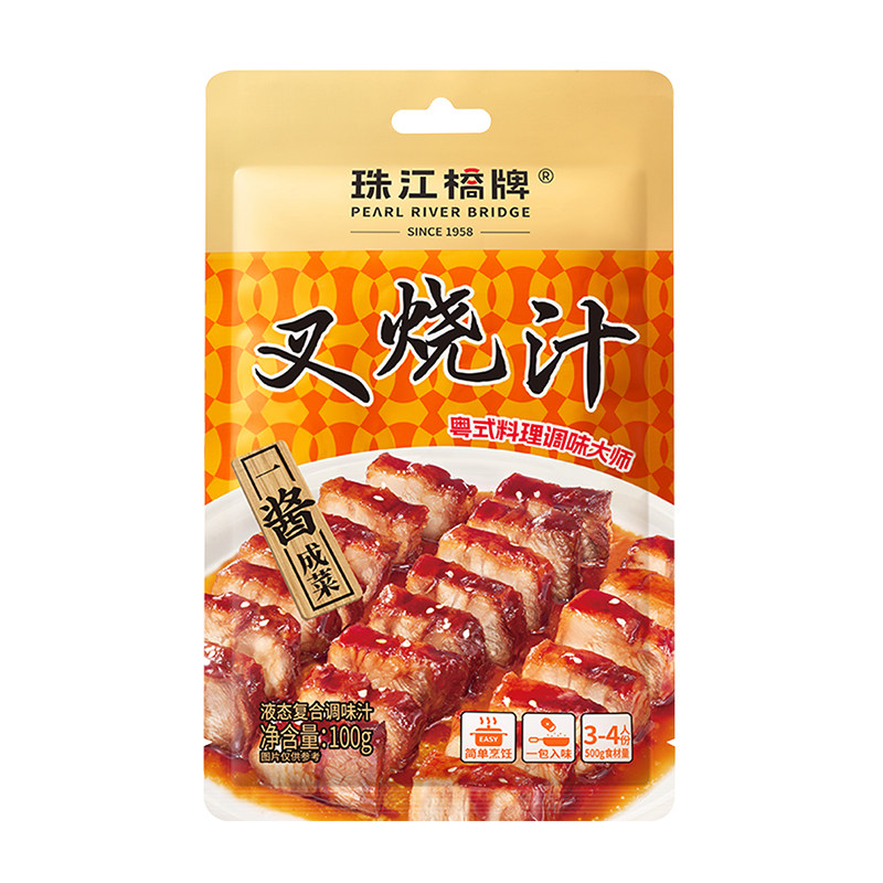 珠江桥牌叉烧汁100g袋装蜜汁叉烧酱调味料家用商用叉烧肉腌料