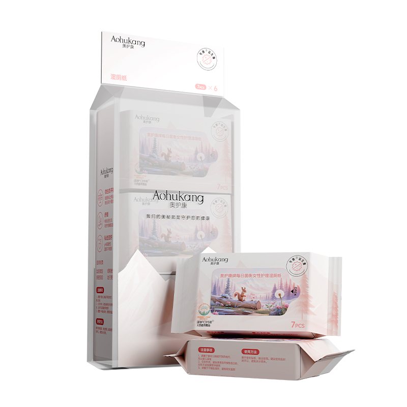 奥护康每日菌衡迷你便携款湿厕纸女士私护洁阴卫生清洁经期湿纸巾