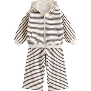 [一套省心]马克珍妮女童条纹连帽套装儿童运动套装春装新款551535