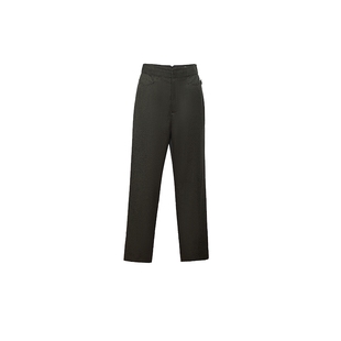 D-HARRY/迪哈利冬季新款复古显瘦深绿色烟管裤DH234L96671D