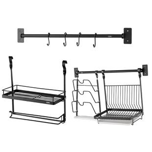 爱仕达厨房家用置物架墙上收纳锅盖砧板角架调味碟碗水槽置物架子