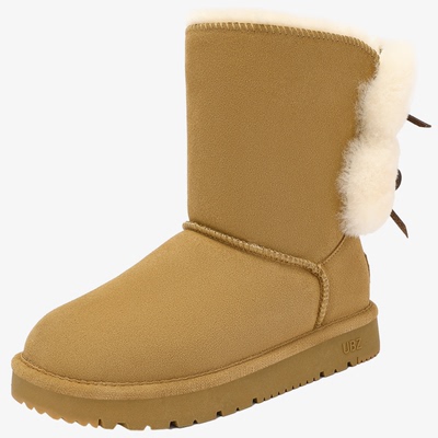 UBZ防水蝴蝶结可爱冬中筒雪地靴