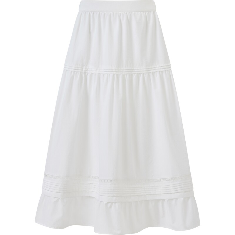 播26夏新品荷叶下摆半身裙女气质百搭飘逸宽松裙子DDT2BD5607