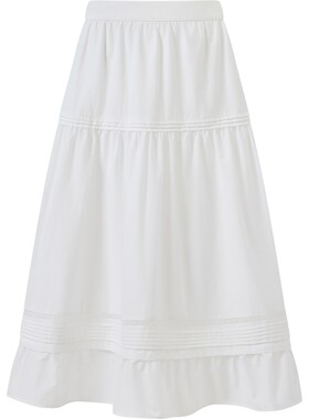 播26夏新品荷叶下摆半身裙女气质百搭飘逸宽松裙子DDT2BD5607