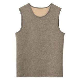 红豆男士保暖背心加绒加厚色纺冬季防寒马甲坎肩内穿打底保暖上衣