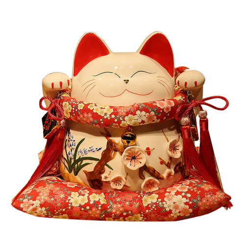 招财猫摆件 正版招财猫大号日本陶瓷储蓄罐 存钱罐开业创意礼品