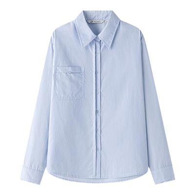 jk衬衫制服水蓝色长袖秋