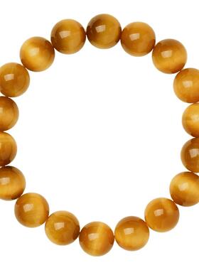 麦玲玲天然金虎眼石饰品手链男士圆珠转运手串招财生日礼物