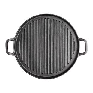 铸铁烤盘盘不粘牛排煎锅电磁炉平底锅烤肉家用商用圆铁板烧生铁锅