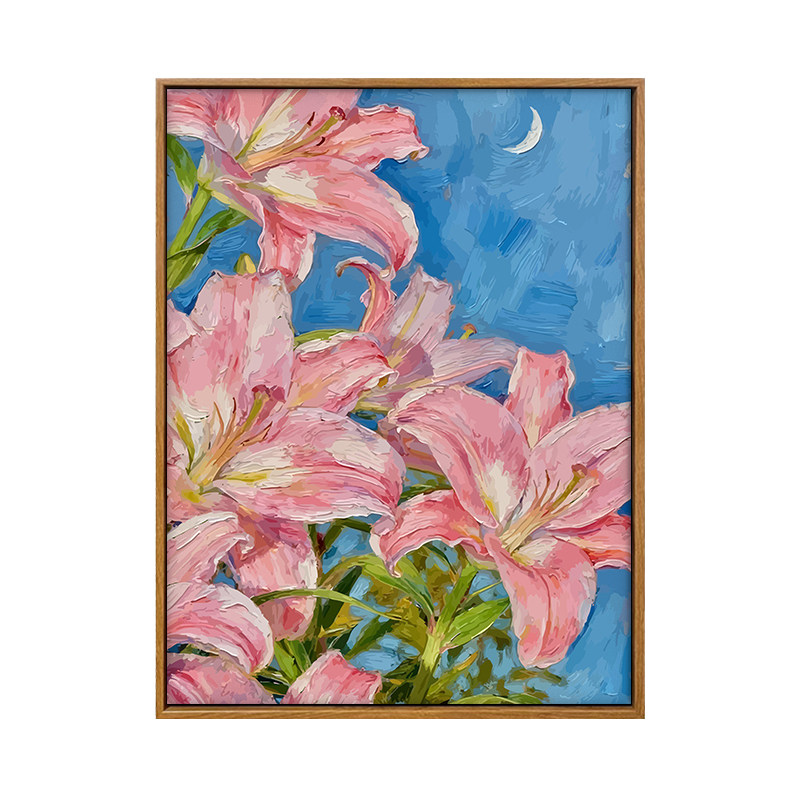 雅调百合花卉diy数字油画材料包
