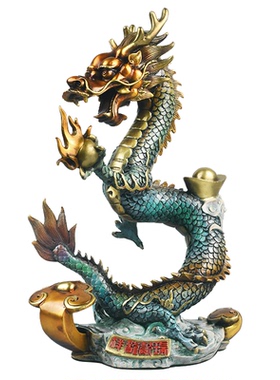 纯黄铜龙摆件生肖龙吉祥物青龙