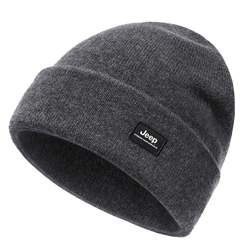 jeep吉普男士羊毛混纺针织帽2025冬季新款户外防风保暖毛线帽帽子