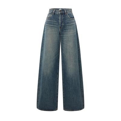 moussy 秋季新品复古单宁慵懒直筒阔腿牛仔裤028HAA11-1241