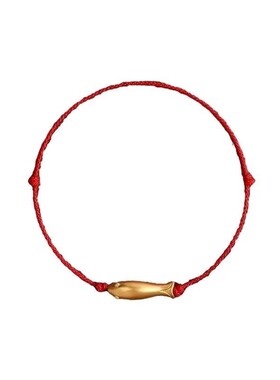 新款古法黄金色锦鲤红绳手链女高级感轻奢小众设计气质编织手绳