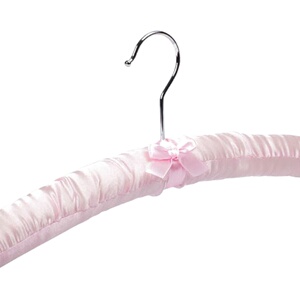 MAOS色丁布艺衣架木头衣挂家用婚纱内衣凉衣架子包布衣撑海绵衣挂