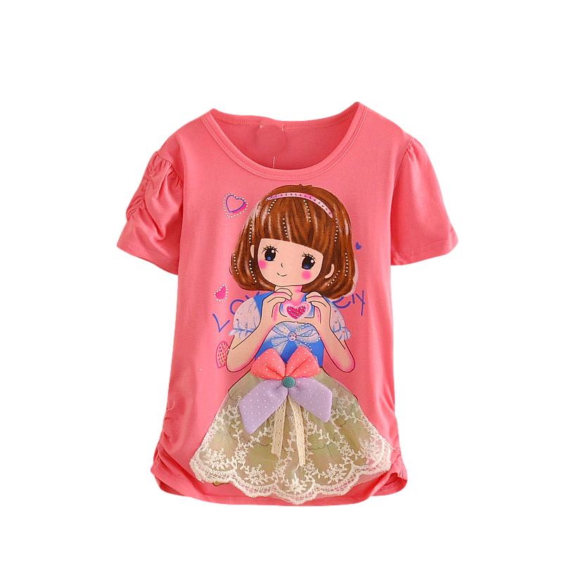 女童短袖T恤夏季新款童装上衣小女孩韩版宽松半袖百搭卡通T恤