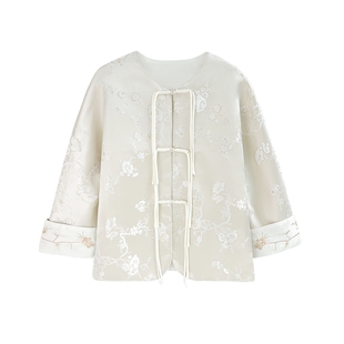 JKJS【许清风】重工刺绣提花外套春秋 高级感新中式盘扣国风上衣