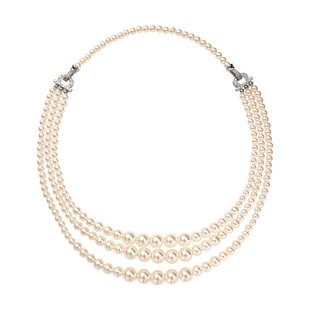 瑞秋同款多层施家珍珠项链渐变塔链赫本风轻奢高级感锁骨颈链女