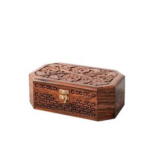 首饰盒高档新中式实木黄金珠宝收纳盒结婚木质嫁妆盒中国风木盒子