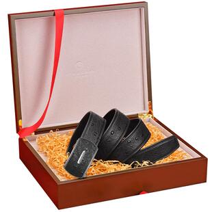 金利来新款轻奢商务皮带男真皮腰带鸵鸟皮裤带礼盒礼物送朋友长辈