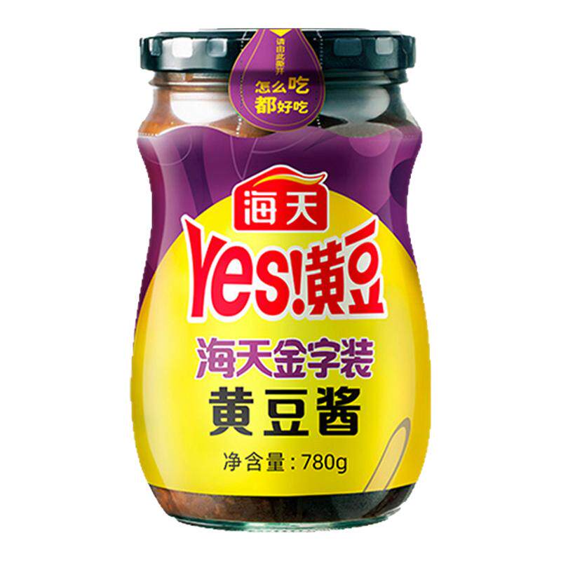 海天金字装黄豆酱780g家用下饭酱拌饭拌面炒菜烹饪蘸料厨房调味料