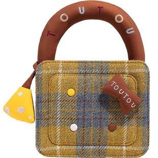 新年生日礼物TOUTOU毛呢格纹包迷你链条斜挎儿童送10岁女孩小包包