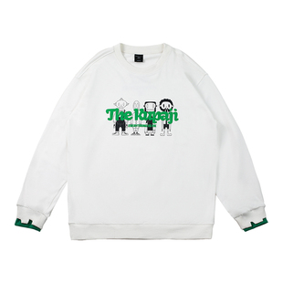 韦恩泽维尔印花卫衣男女同款大码早秋款宽松假两件8031