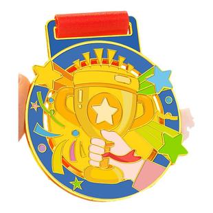 儿童奖牌定制幼儿园亲子运动会挂牌勇气奖章学习阅读奖励金牌定做