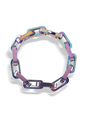 男女钛钢彩虹渐变手链