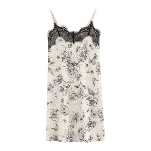 悦内睡裙女睡衣夏季莫代尔吊带背心性感蕾丝夏款夏天大码薄款冰丝