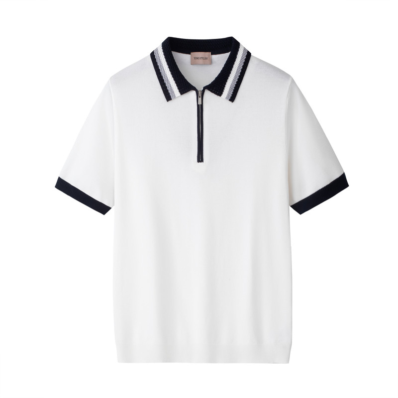 凉感纤维老钱风复古短袖条纹翻领POLO衫男2026年夏季新款Cleanfit