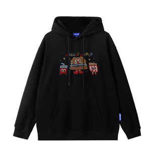 WASSUP潮牌美式复古卫衣女连帽秋冬25新款加绒宽松休闲情侣上衣服