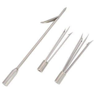 渔猎鱼枪叉头不锈钢捕鱼器赶海大倒刺镖头可替换射鱼叉头配件